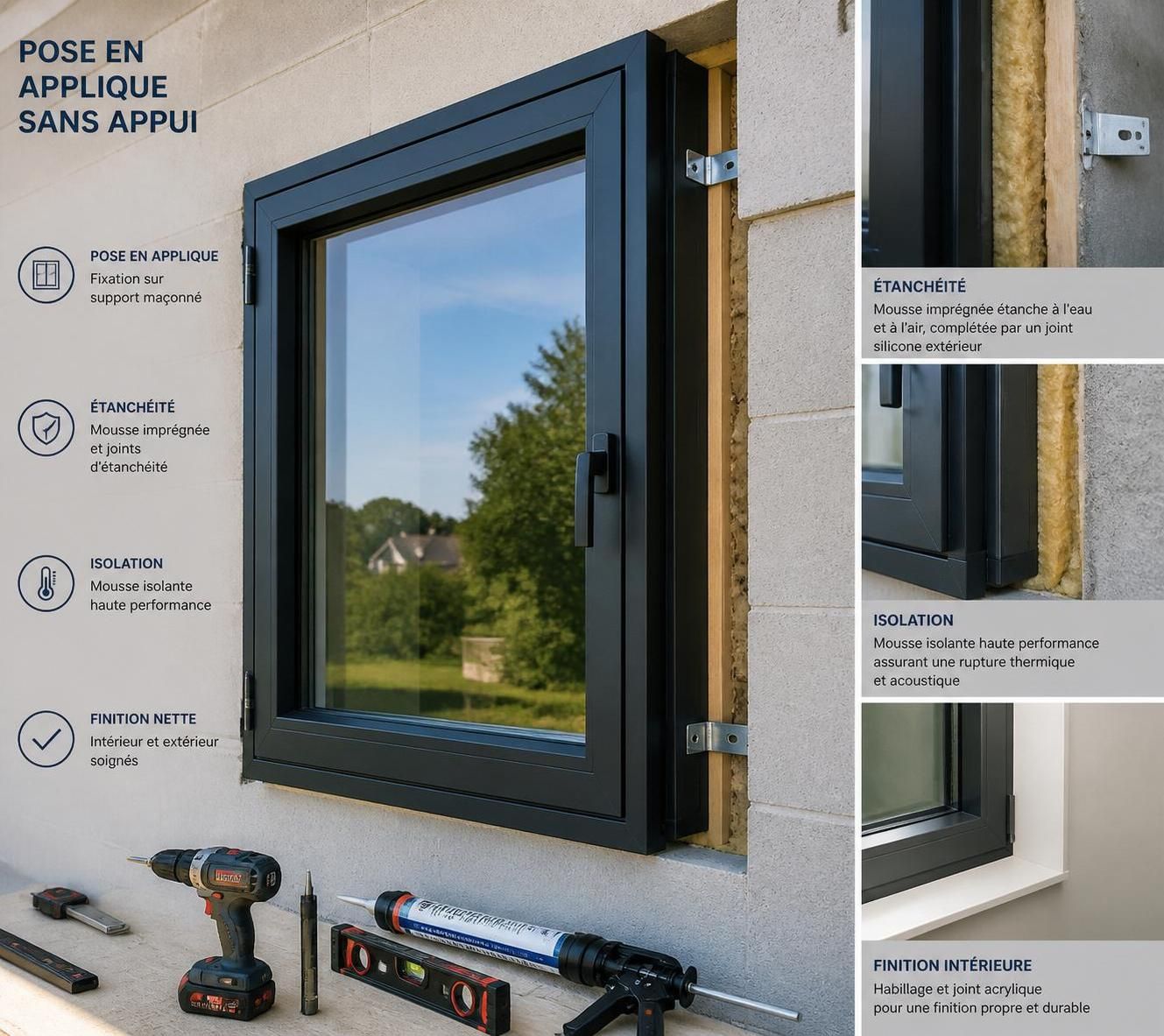 découvrez les 4 étapes incontournables pour réussir la pose de fenêtre en applique sans appui en 2026. guide pratique et conseils d'experts pour une installation efficace et durable.